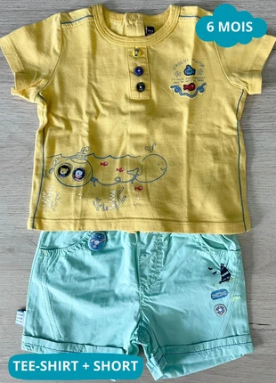 Lot ensemble Sergent Major short + tee-shirt 6 mois garçon, marque: Sergent Major, état: Très bon état, taille: 6-9 mois / 68 cm, 3,50 €, 4,38 € Protection acheteurs incluse