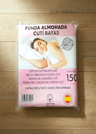 Funda de almohada cutí rayas 150 cm con cremallera, marque: NO LABEL, état: Neuf sans étiquette, 6,50 €, 7,53 € Protection acheteurs (Pro) incluse