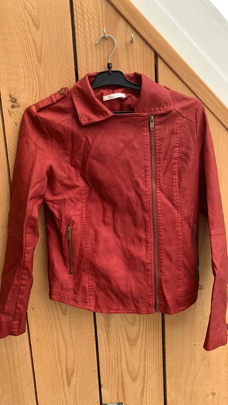 Veste simili cuir rouge - photo numéro 2