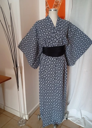 Yukata giapponese originale vintage in cotone, marke: Kimono, zustand: Sehr gut, größe: Sonstige, 32,00 €, 34,30 € beinhaltet Vinted-Käuferschutz Pro