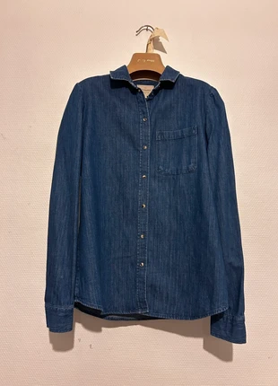 Sézane “Tomboy” Denim Button Up Shirt - Navy Blue, marke: Sézane, zustand: Sehr gut, größe: XXS / 32 / 4, 65,00 €, 68,95 € inklusive Vinted-Käuferschutz