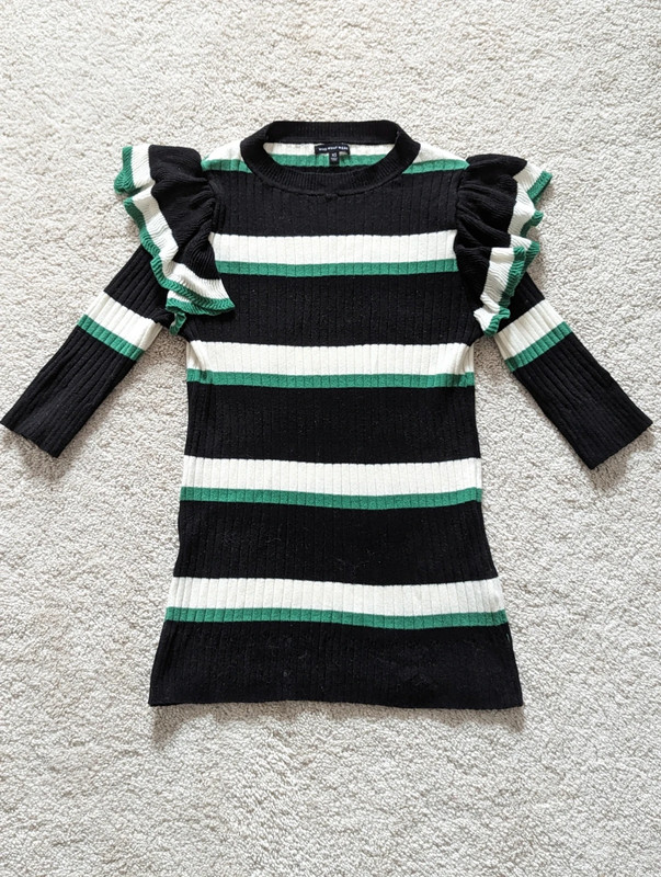 Who What Wear black white green sweater knit top XS 2