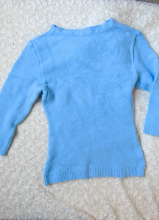 Pull bleu ciel à col rond et manches 3/4, état: Très bon état, taille: XS / 34 / 6, 2,00 €, 2,80 € Protection acheteurs incluse