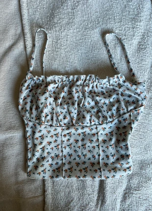 🌸 Haut fleuri à fines bretelles blanc, style romantique / Y2K, brand: Shein, condition: New without tags, size: XS / 34 / 6, €2.00, €2.80 includes Buyer Protection