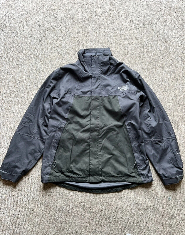 Vintage Dark Grey North Face HyVent Large Jacket Full zip Hiking walking  jacket