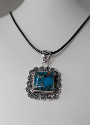 Pendentif en turquoise naturelle - Argent 925 - Élégance et Sérénité, merk: Argent, staat: Nieuw zonder prijskaartje, € 24,00, € 25,90 inclusief Kopersbescherming Pro