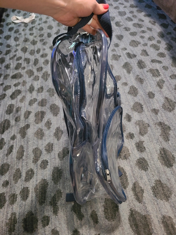 Clear PVC and Navy Backpack 4