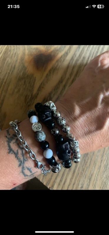 Bracelet skull Pierre de Feu - photo numéro 4