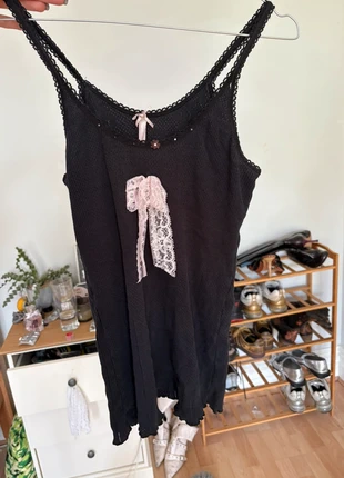 Coquette cami with pink lacy bows, brand: COQUETTE, condition: Very good, size: M / 10, £7.00, £8.05 includes Buyer Protection