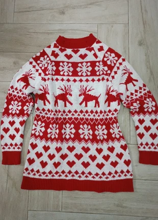 Maglioncino donna con cuori e renne, bianco e rosso, taglia XL, staat: Heel goed, maat: XL / 42 / 14, € 5,00, € 5,95 inclusief Kopersbescherming