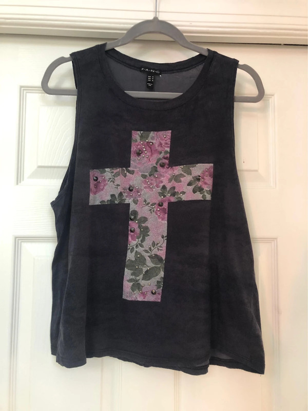 FANG Graphic Studded Cross Tank Top 1