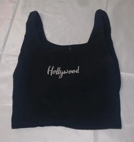 hollywood black tank crop top 1