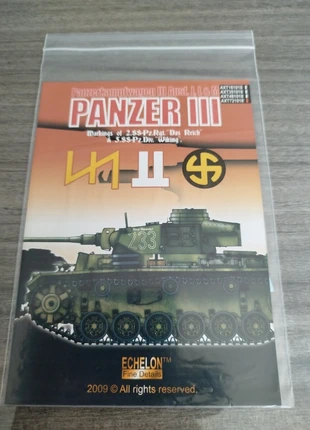 Échelon decals panzer III REF 721018 1/72, merk: Echelon, staat: Nieuw zonder prijskaartje, maat: Prematuur, tot 44 cm, € 10,00, € 11,20 inclusief Kopersbescherming