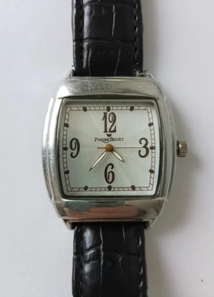Montre homme Philippe Biguet bracelet noir cuir véritable, marque: Philippe Biguet, état: Très bon état, taille: Taille unique, 17,00 €, 18,55 € Protection acheteurs incluse