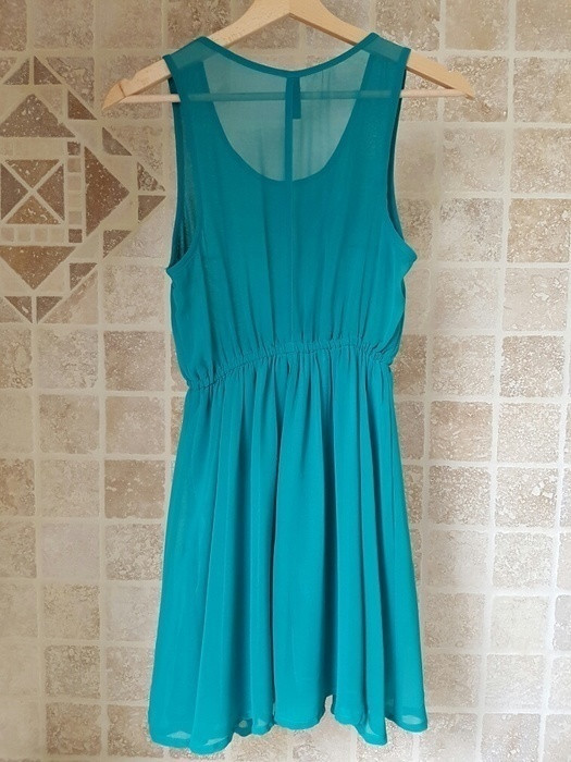 Robe turquoise, h&m, taille 36 4