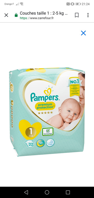 PAMPERS Couches bébé taille 1 : 2-5 kg premium protection 