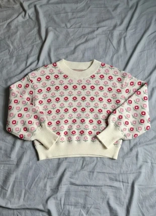 Pull Écru Motif Fleurs Roses Vintage Bohème Doux Style 90s, marque: Vintage Dressing, état: Très bon état, taille: M / 38 / 10, 44,99 €, 47,94 € Protection acheteurs incluse