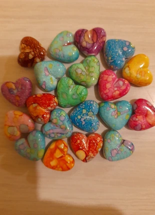 perles 20 coeurs acrylique/15mm, état: Neuf avec étiquette, 3,00 €, 3,85 € Protection acheteurs incluse