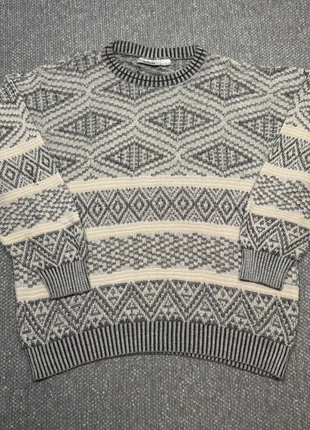 Vintage 90s Nico Knitted Sweater Large Pullover Jumper Funky Grandad Grey Cosy Autumn, brand: Vintage, condition: Good, size: L, £12.99, £14.34 includes Buyer Protection