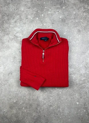 Half Zip Torsadé 1/4 Zip Tommy Hilfiger Taille M Femme Rouge Logo Brodé Manche Coton #T21, brand: Tommy Hilfiger, condition: Very good, size: M / 38 / 10, €27.00, €29.05 includes Buyer Protection Pro