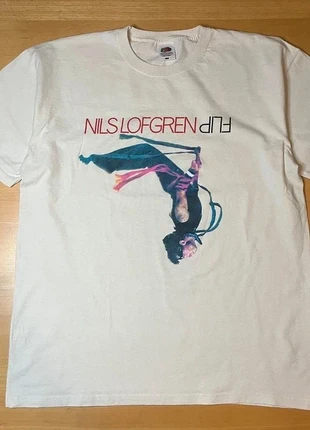 Nils Lofgren 'Flip' cream t-shirt - L, brand: Fruit of the Loom, condition: Good, size: L, £16.00, £17.50 includes Buyer Protection