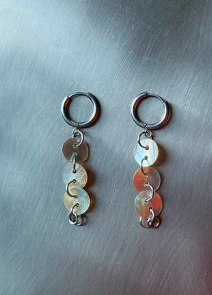 Industrial Earrings with Nacre Button Composition, marque: Vintage Dressing, état: Neuf sans étiquette, 16,00 €, 17,50 € Protection acheteurs incluse