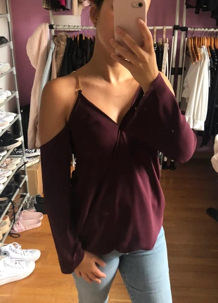 Top Bordeaux avec chaînes, marque: New Look, état: Neuf sans étiquette, taille: S / 36 / 8, 5,00 €, 5,95 € Protection acheteurs incluse