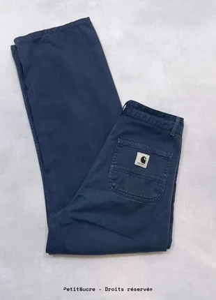 Pantalon Carhartt wip Bleu marine Taille Haute Droit Simple Pant Blue 100% coton - S w26 /1026B, marque: Carhartt, état: Très bon état, taille: S / 36 / 8, 49,00 €, 52,15 € Protection acheteurs (Pro) incluse