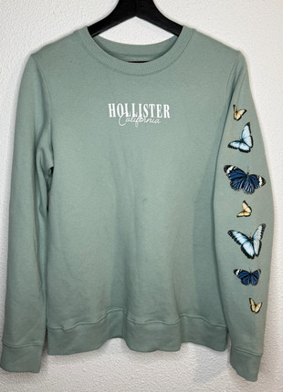 Pull Hollister col rond vert papillons taille S/M, brand: Hollister, condition: Very good, size: M / 38 / 10, 10.00 €, 11.20 € includes Buyer Protection