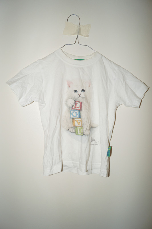 Haut de pyjama blanc imprimé chat 1