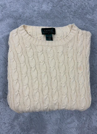 Pull sweat torsadé Ralph Lauren pour femme crème blanc taille L logo brodé, marke: Lauren Ralph Lauren, zustand: Sehr gut, größe: L / 40 / 12, 30,00 €, 32,20 € inklusive Vinted-Käuferschutz