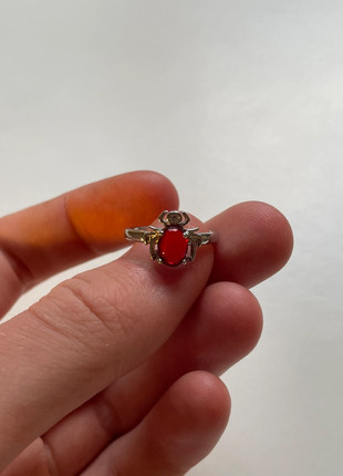 Bague CHROME rouge araignée – acier inoxydable, ajustable, marke: CHROME, zustand: Sehr gut, größe: Größenverstellbar, 5,90 €, 6,90 € inklusive Vinted-Käuferschutz