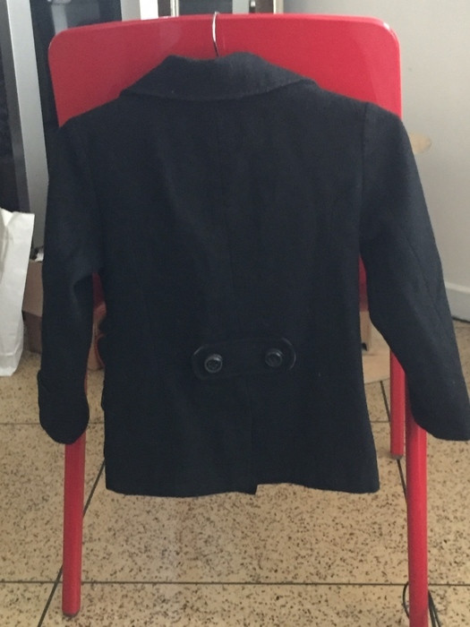 veste duffle coat noire boutonnée 8 ans 2