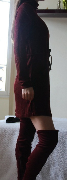 Robe sous pull rouge douce 1