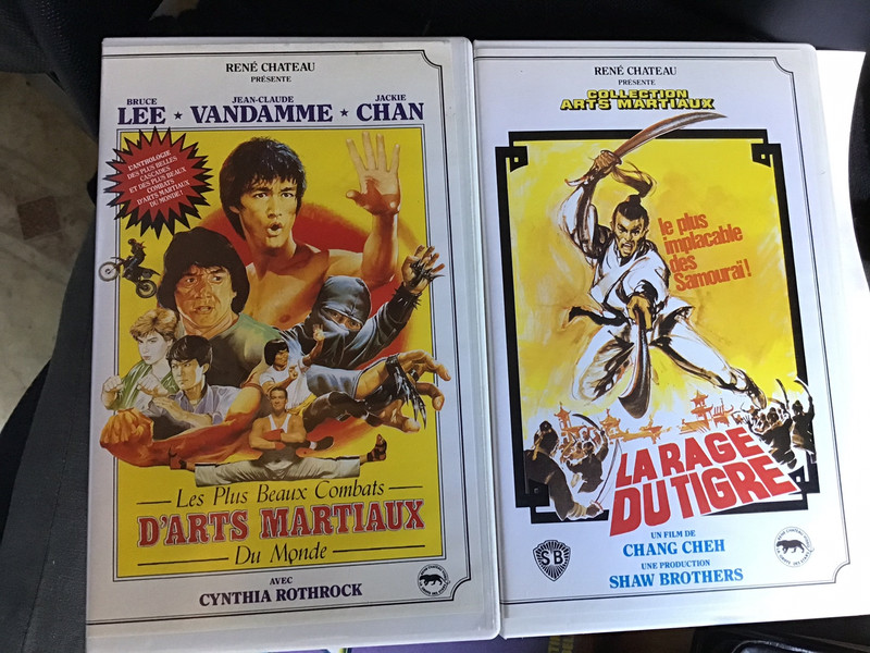 2 vhs rares collection arts martiaux rene chateau la rage du tigre + doc kung fu karate 1