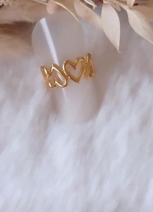 Bague coeur acier inoxydable doré, brand: Des Petits Hauts, condizioni: Nuovo senza cartellino, taglia: Regolabile, €5.00, €5.95 include la Protezione acquisti