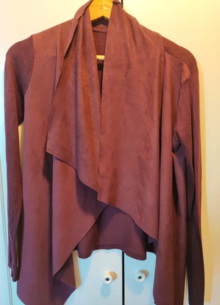 Veste femme Grain de Malice XS | Drapée fluide prune bordeaux | Style chic automne, merk: Grain de Malice, staat: Goed, maat: XS / 34 / 6, € 7,50, € 8,58 inclusief Kopersbescherming