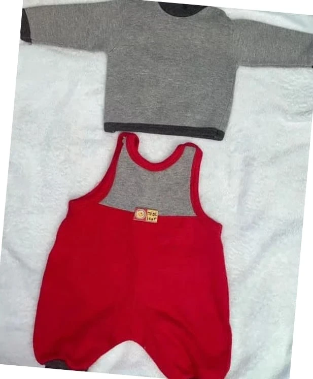 Ensemble salopette et T shirt vintage bébé garçon 6 mois - photo numéro 2