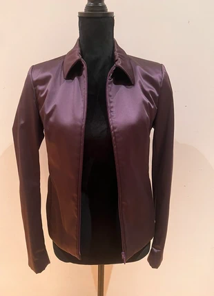 Giacca in raso prugna, marca: Santacroce, estado: Muy bueno, tamaño: M / 38 / 10, 55,00 €, 58,45 € Protección al comprador incluida