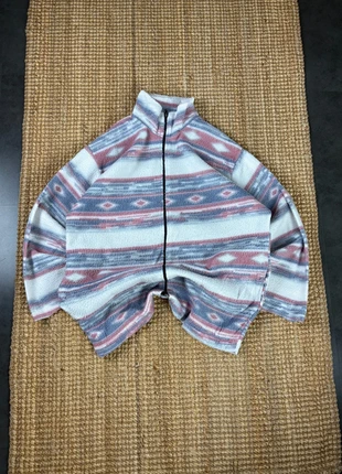 Veste Polaire Zippé Blanche et Rose Motifs Aztèques, Funky Fleece Vintage Taille L, brand: Vintage Dressing, condition: Very good, size: L / 40 / 12, €20.00, €21.70 includes Buyer Protection Pro