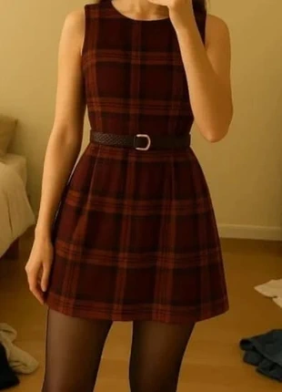 Robe courte à carreaux bordeaux vintage taille S, marke: Melina & co, zustand: Sehr gut, größe: S / 36 / 8, 37,90 €, 40,50 € inklusive Vinted-Käuferschutz