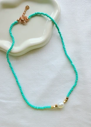 Turquoise & Faux Pearl Bead Necklace, brand: Marks & Spencer, condition: New without tags, £10.00, £11.20 includes Buyer Protection
