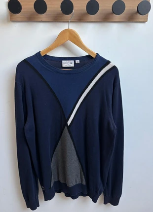 Sweat-shirt Lacoste noir motif carreau taille L - Logo crocodile brodé bleu marine, marque: Lacoste, état: Très bon état, taille: L, 47,50 €, 50,58 € Protection acheteurs incluse