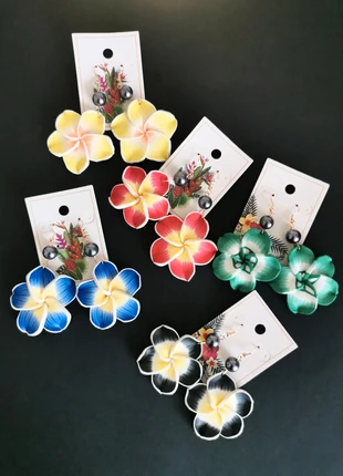 Boucles d'Oreilles Plumeria Perle Tiki Hawaii Pin Up Vintage Rockabilly, merk: Hawaii, staat: Nieuw zonder prijskaartje, € 12,00, € 13,30 inclusief Kopersbescherming
