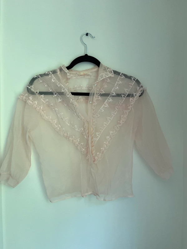 vintage sheer pink top 1