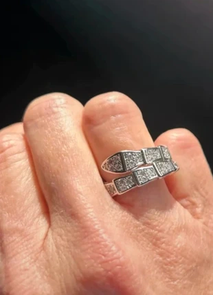 Anello con zirconi molto bello brillante modello serpente tennis bague, marque: ORO, état: Très bon état, taille: Ajustable, 9,50 €, 10,68 € Protection acheteurs incluse