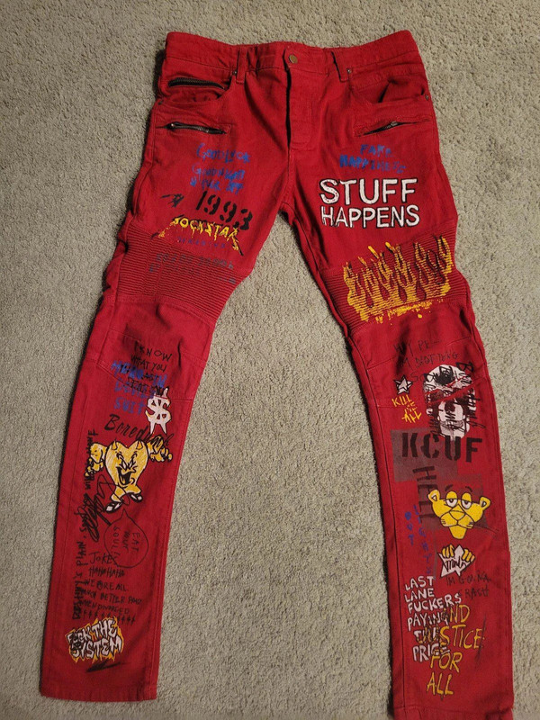 Vintage Y2k Rockstar Jeans  Graffiti Size 34 1