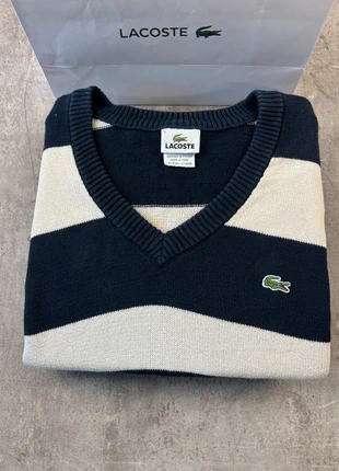 Pull col V lacoste unies vert logo brodé taille L homme / KZ084, brand: Lacoste, condition: Very good, size: L, €39.90, €42.60 includes Buyer Protection