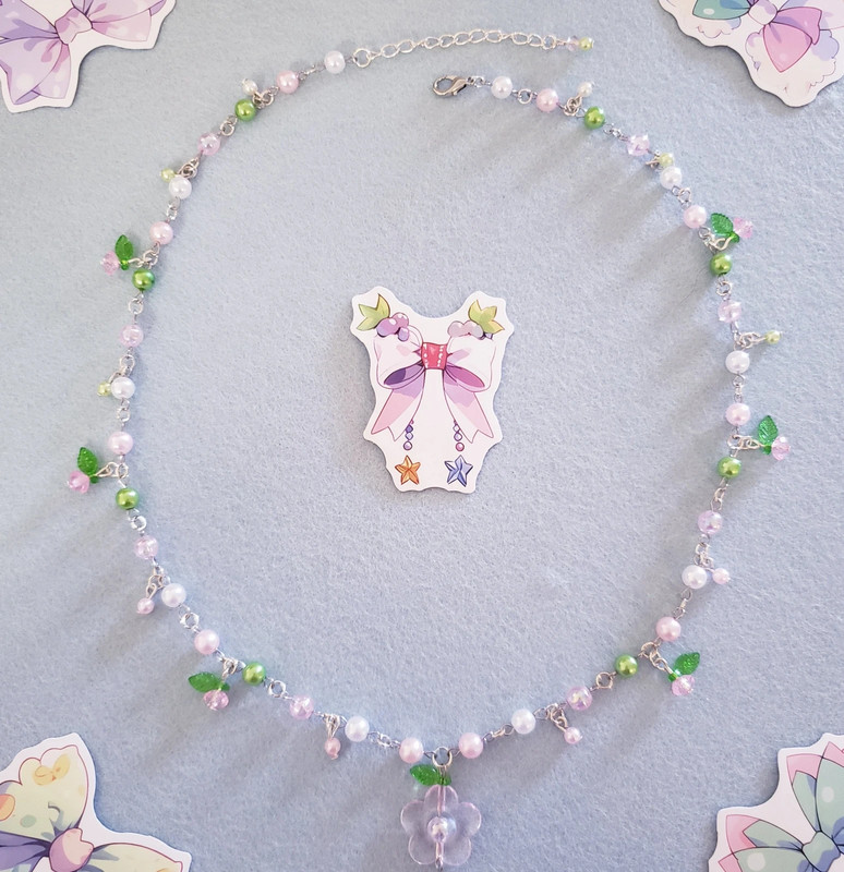 Pink Flower Necklace 4