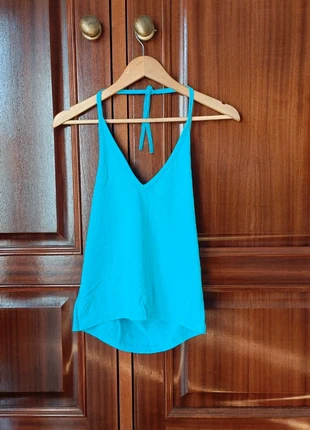 Y2K Turquoise Halter Neck Backless Top Size M, marca: Vintage Dressing, estado: Novo sem etiquetas, tamanho: M / 38 / 10, €12.90, €14.25 inclui Proteção do Comprador